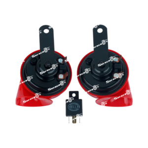 Corneta caracol HELLA Roja 12V juego x2 con relevador