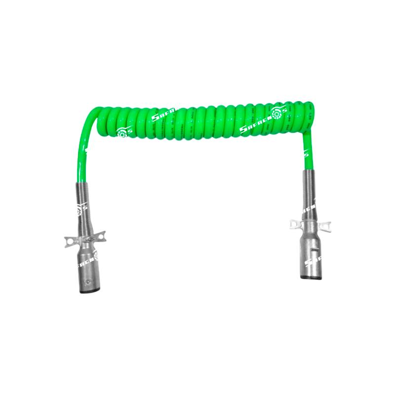 Cable 7-VIAS Trailer Armado en Color Verde Largo 15-PIES