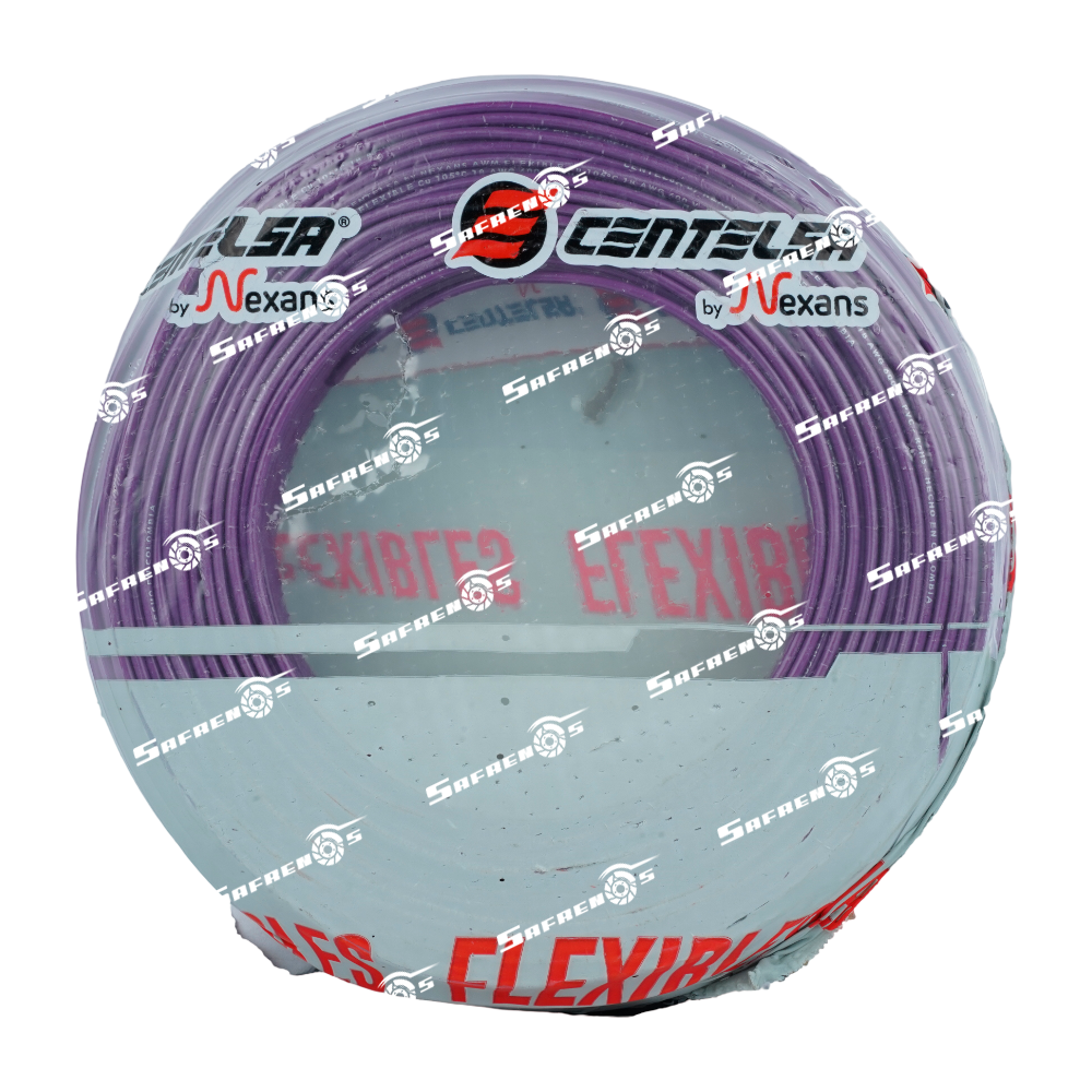 Cable vehicular centelsa #18 rollo 100M (violeta)