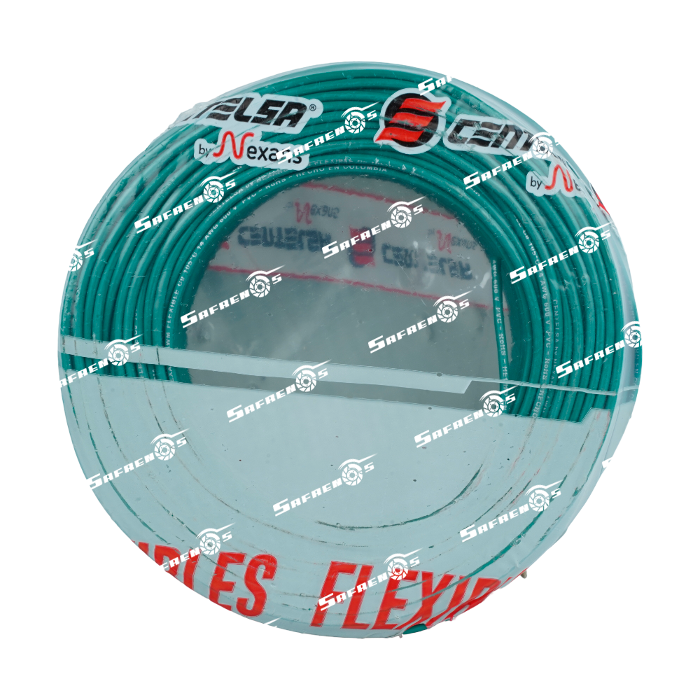 Cable vehicular centelsa #14 rollo 100M (verde)