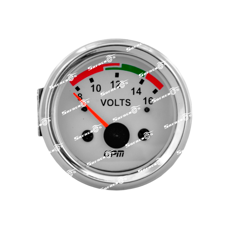Medidor Voltimetro 12V Fondo Blanco