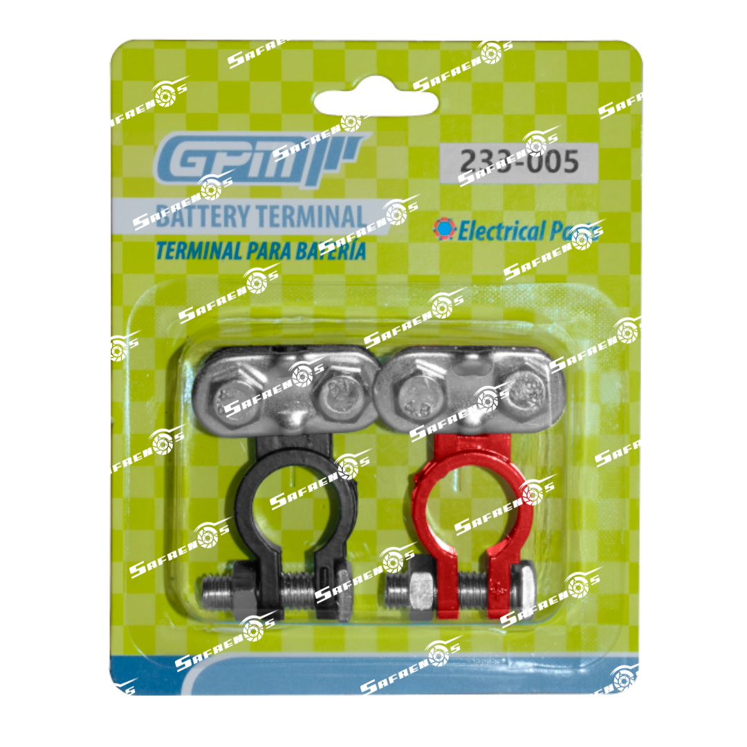 Terminal bateria 18MM zinc rojo y negro (2PCS) blister