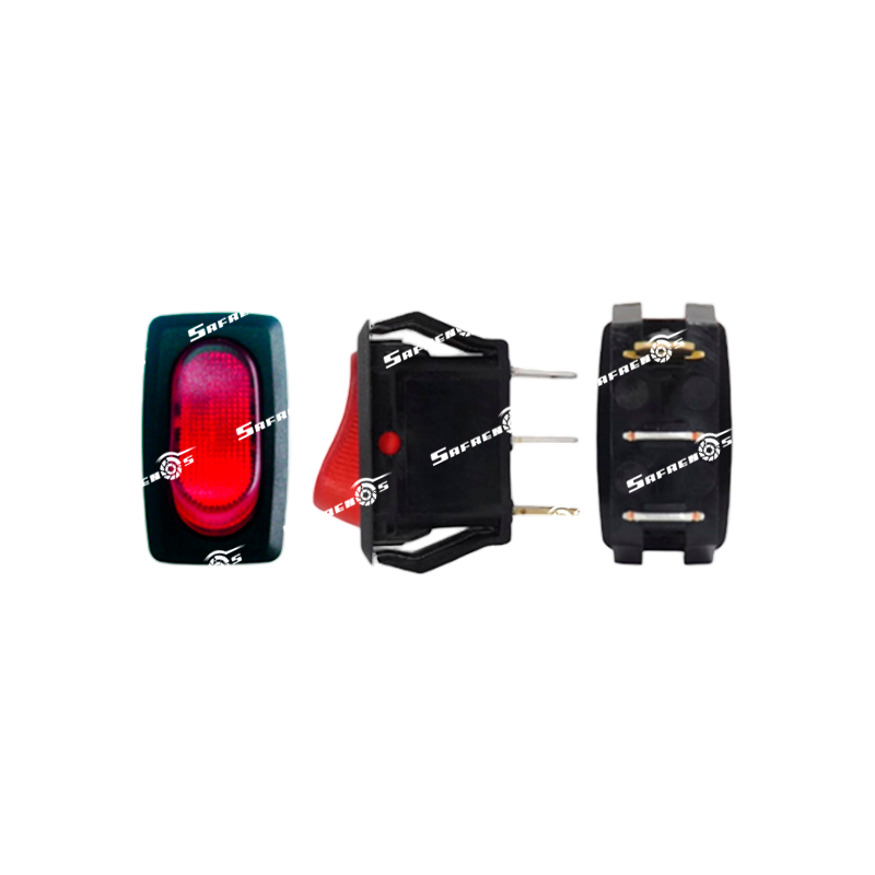 Switch Tecla 1-GOLPE 3-PATAS Tecla Piloto Rojo (3 x 1.5)