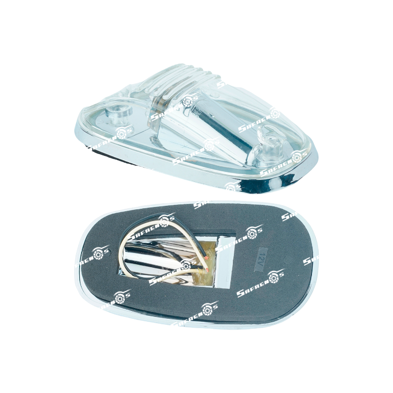 Lámpara de Cabina Pequeña Lente Cristal 9 LED Azul con Cable 12V