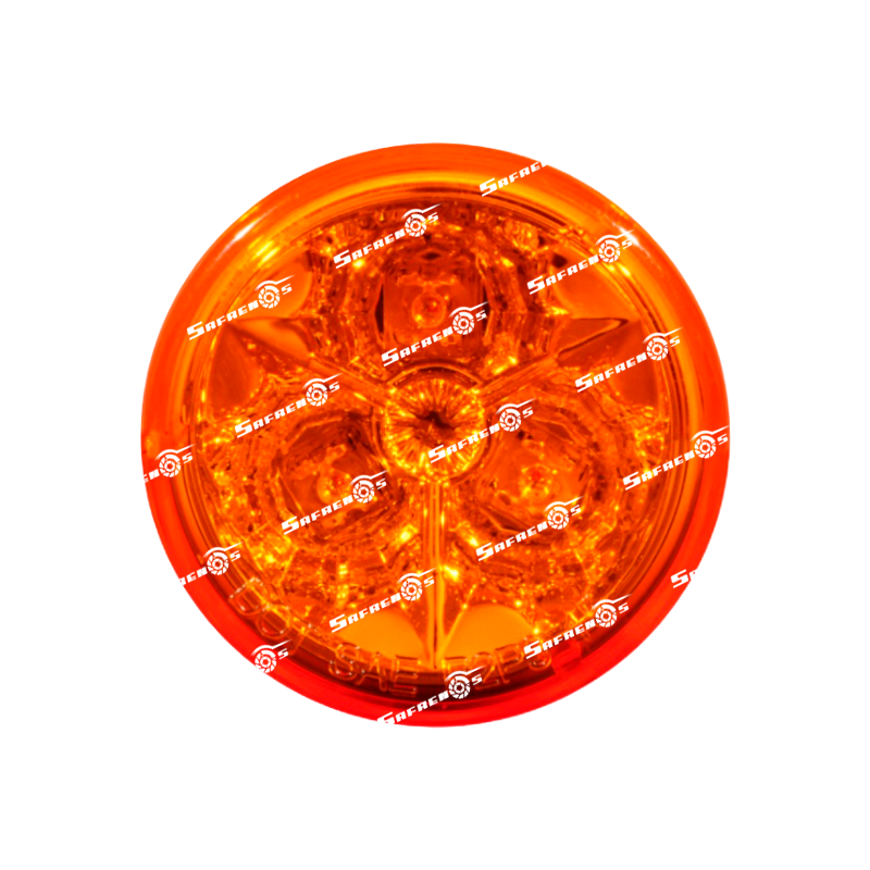 Lámpara Demarcadora Redonda 2" 3 LED Ambar con Reflector Cromado MV