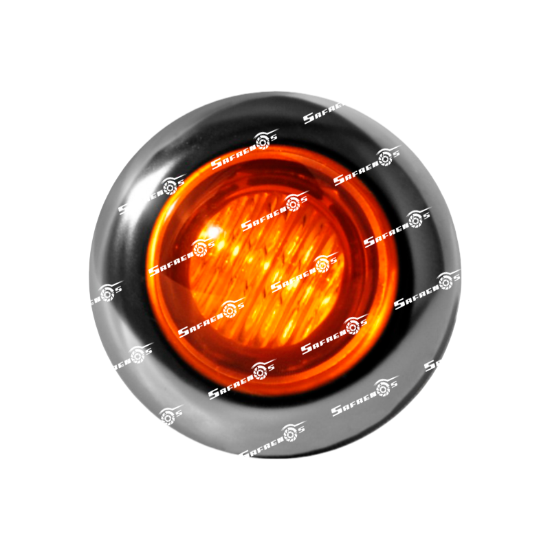 Lámpara Demarcadora 4 LED Ámbar 2 Funciones con Anillo en Acero Inoxidable 9-30V