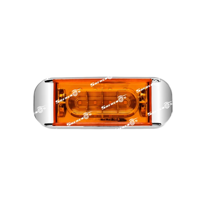 Lámpara Demarcadora Rectangular LED Amber con Bisel Cromado MV 2 Funciones