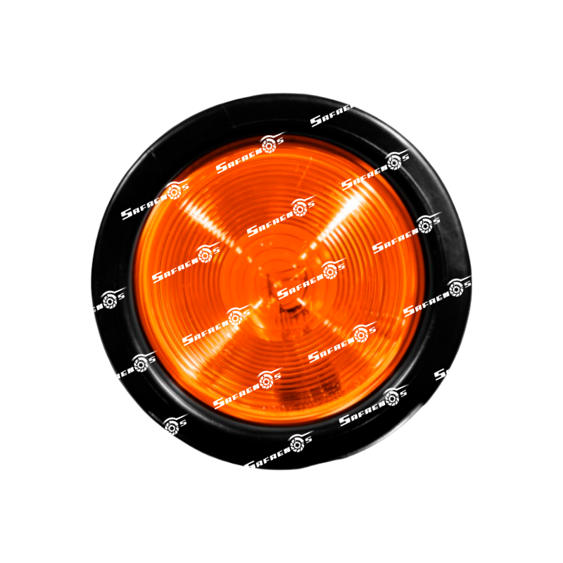 Stop Redonda 4" Ambar con Bombillo 12V