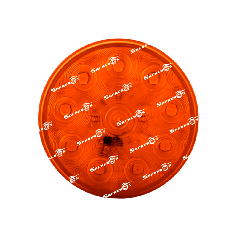 Stop Redonda 4" 10 LED Smd Ambar para Uso con Conector MV