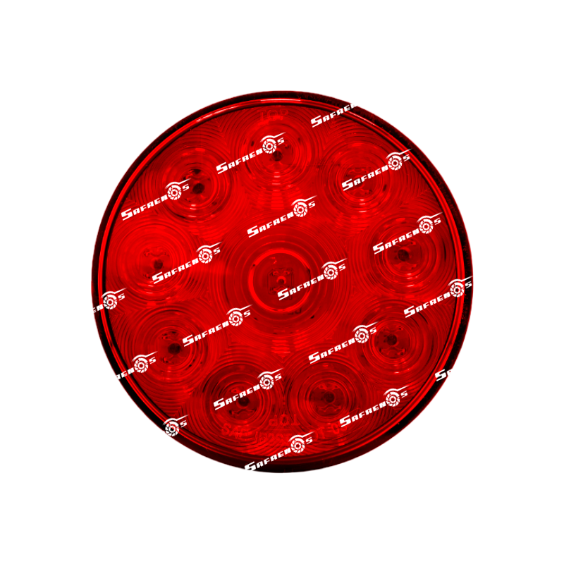 Stop Redonda 4" 10 LED Rojo con Cables MV
