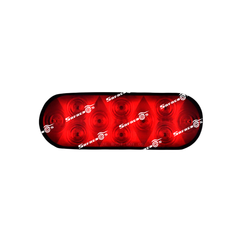 Lámpara Stop Ovalada 6" 10 LED Rojo con Conector Hembra 24V