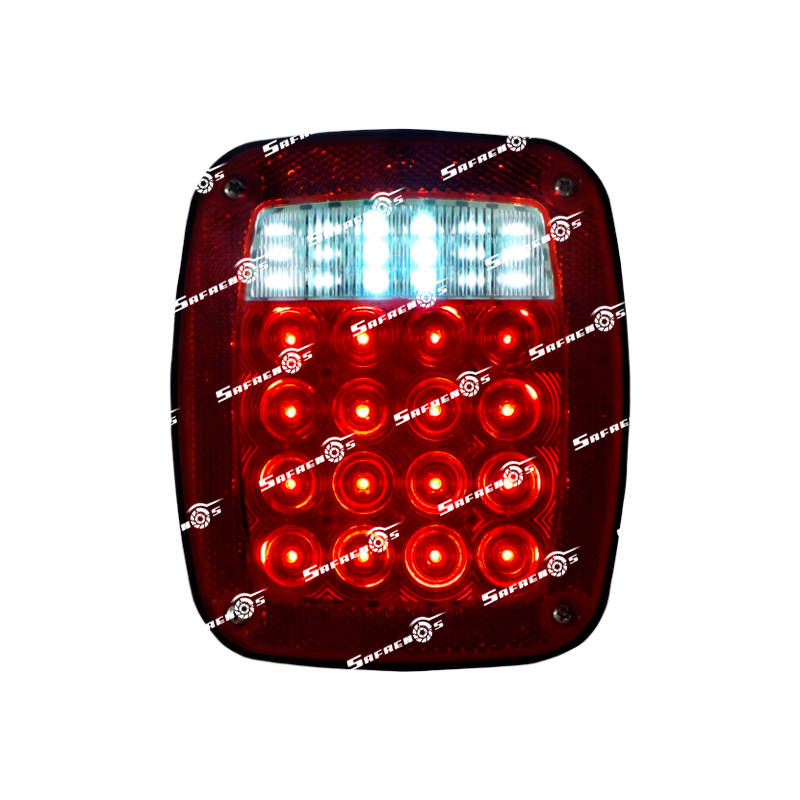Stop 34 LED Rojo, Blanco con 3 Tornillos Universales y Cables sin Luz Placa 12V L, R