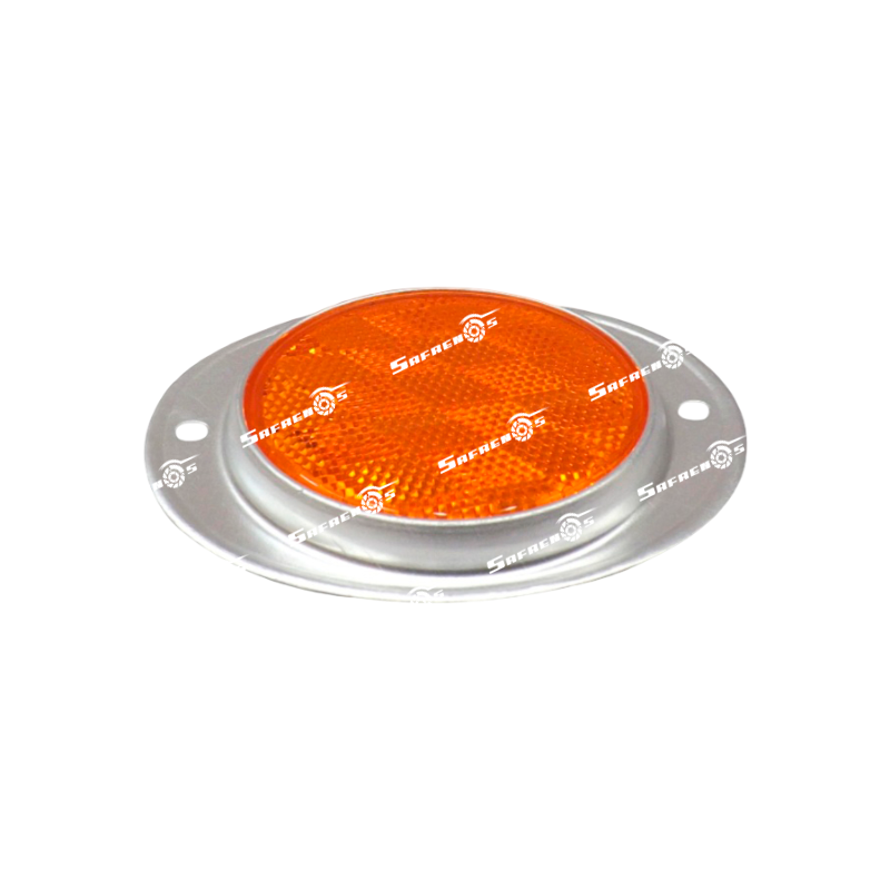 Reflectivo Redondo 3 3/16" Ambar con Base Aluminio