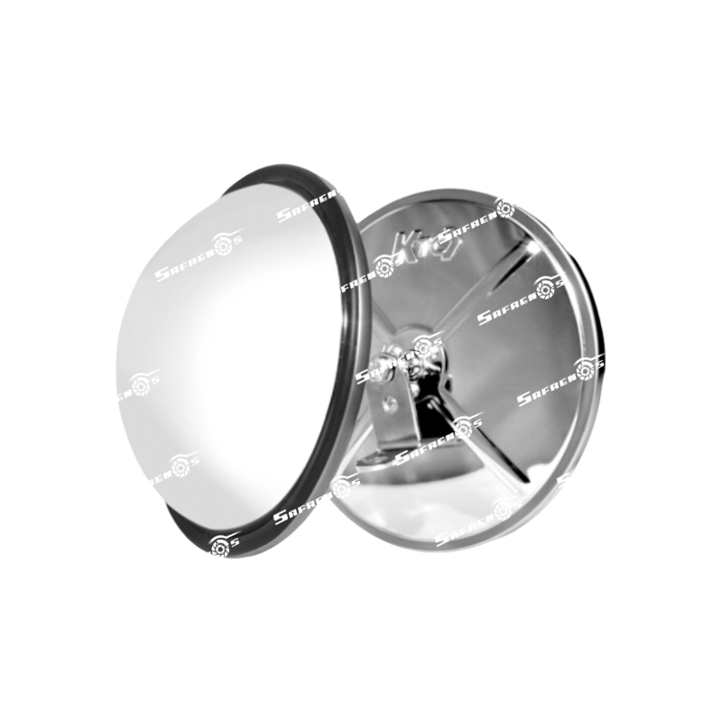 Espejo en Acero Inoxidable Convexo Ojo de Pescado 8.5 " Tornillo Central y Platina en L (330-630