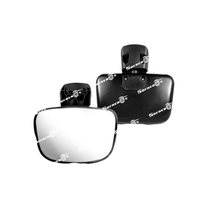 Espejo Auxiliar en ABS Convexo Negro para Puerta 7 3/8” X 7 2/4”
