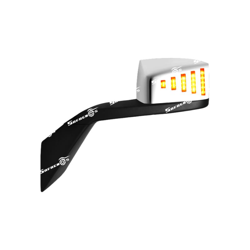 Espejo Cromado para Capot para Volvo Vnm,vnl,vnx, Izquierdo con Luz LED Atras y Adelante