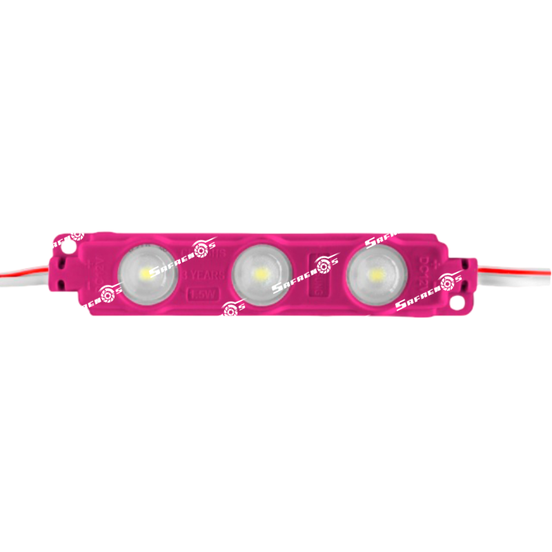 Módulo Rectangular 24V 3 LED 3030 Rosado PVC Lumenes:330-360 20 Piezas