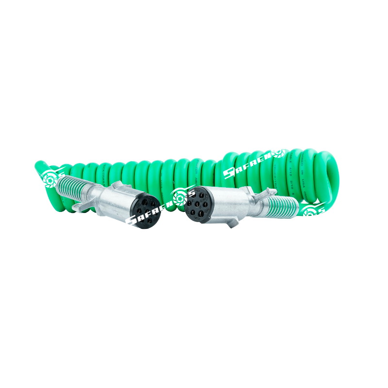 Cable 7-VIAS trailer armado en color verde largo 15-PIES