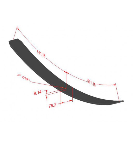 Hoja de Ballesta Cuarta Trasera Ford 600 Piragua F700 Mod 67-73 IMAL