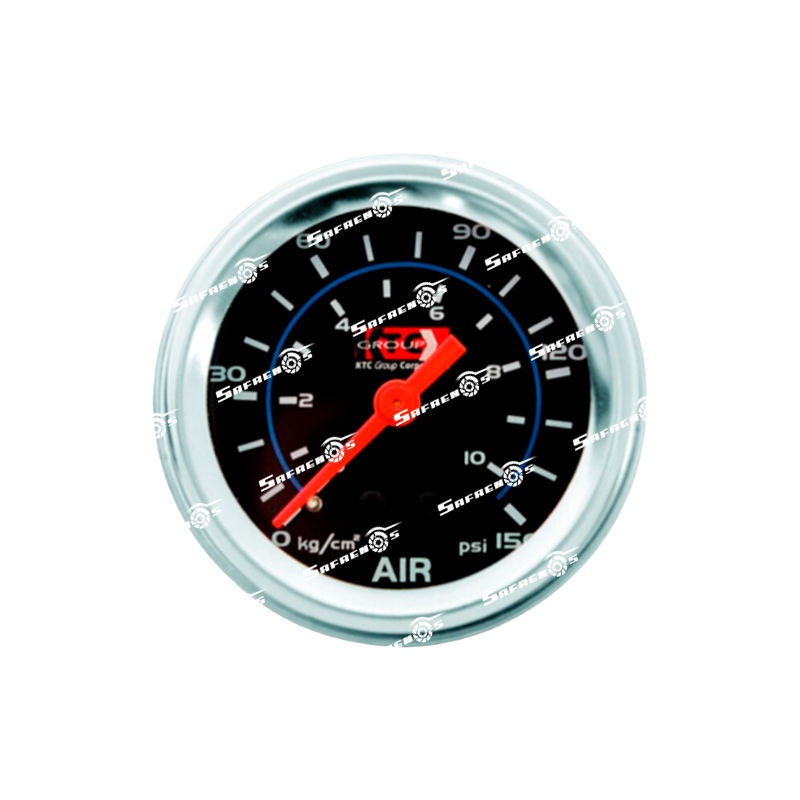 Medidor de Aire Aguja Sencilla Mecánico 150PSI Fondo Negro KTC