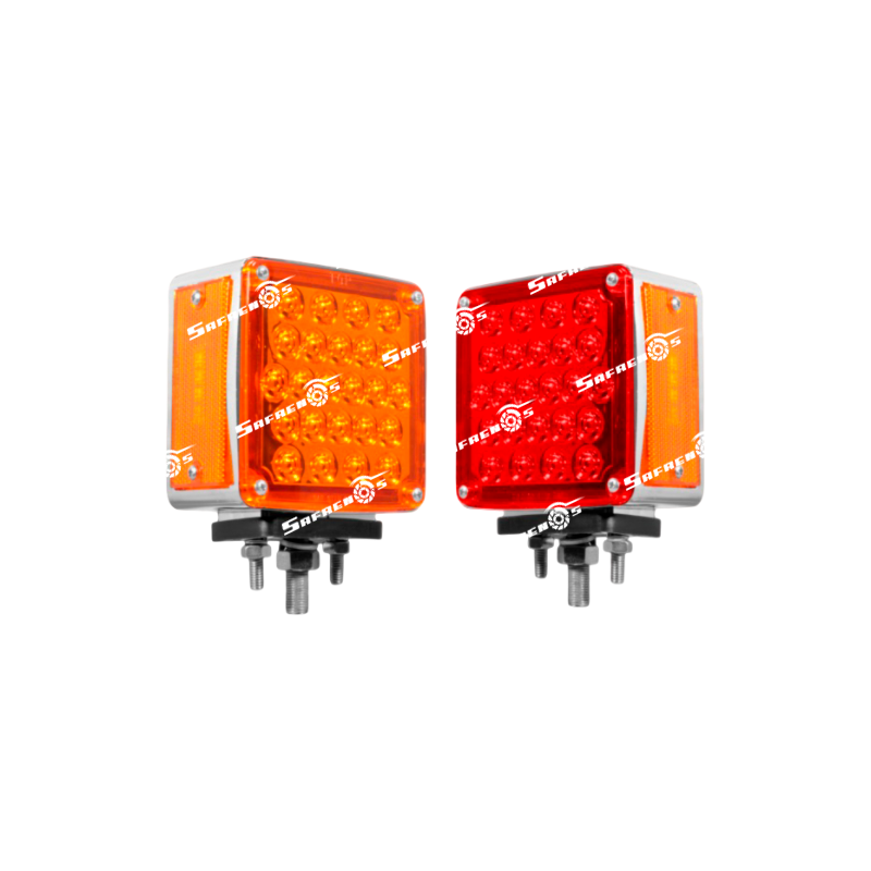 Lámpara Pedestal LED Derecha 52 LED Ámbar/Rojo 12V KTC