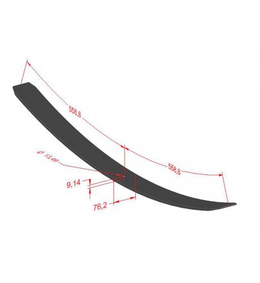 Hoja de Ballesta Tercera Trasera Ford 600 Piragua F700 Mod 67 IMAL 43B3493